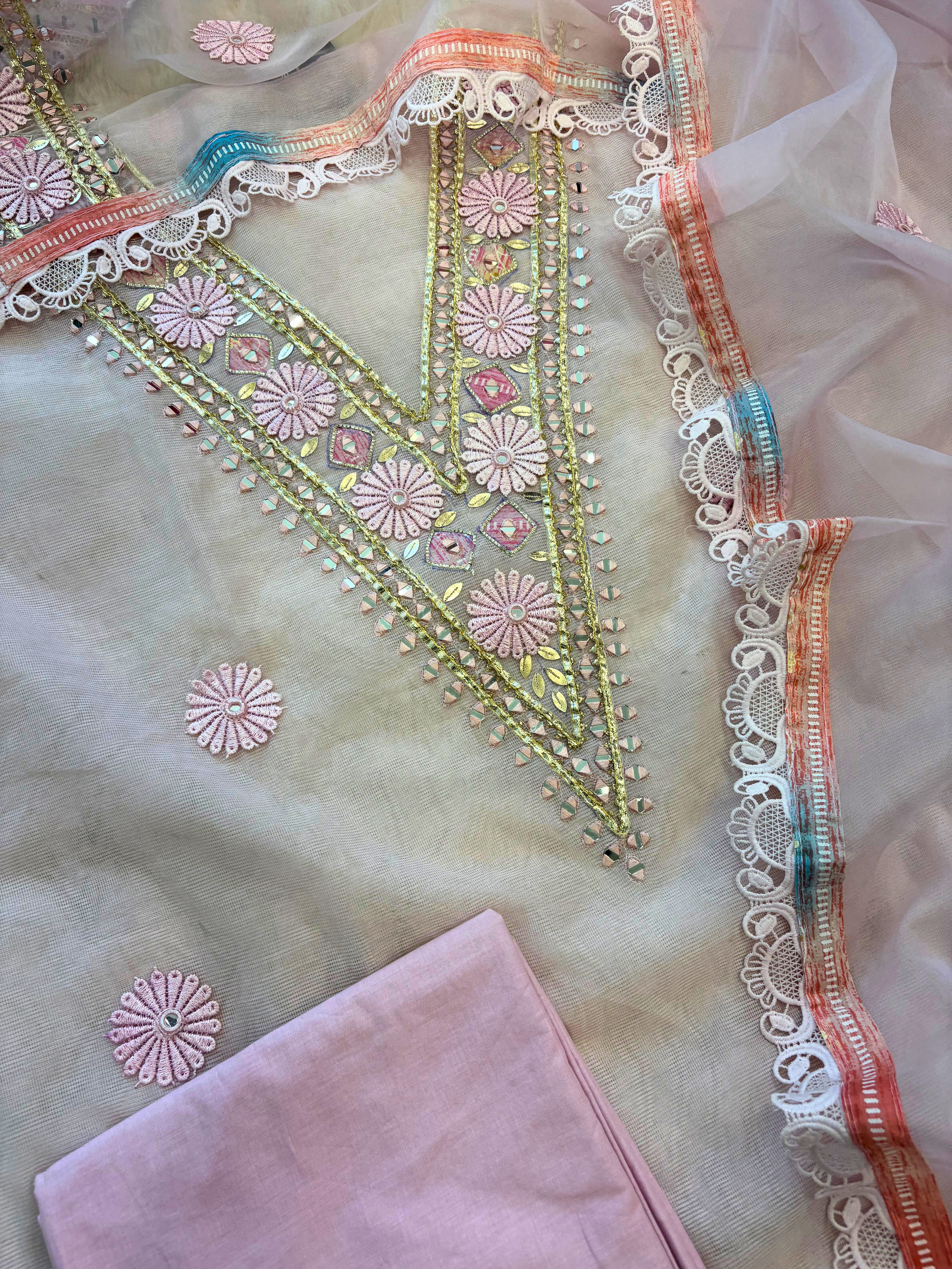 Kota doriya designer unstitched suit - The Zareesh