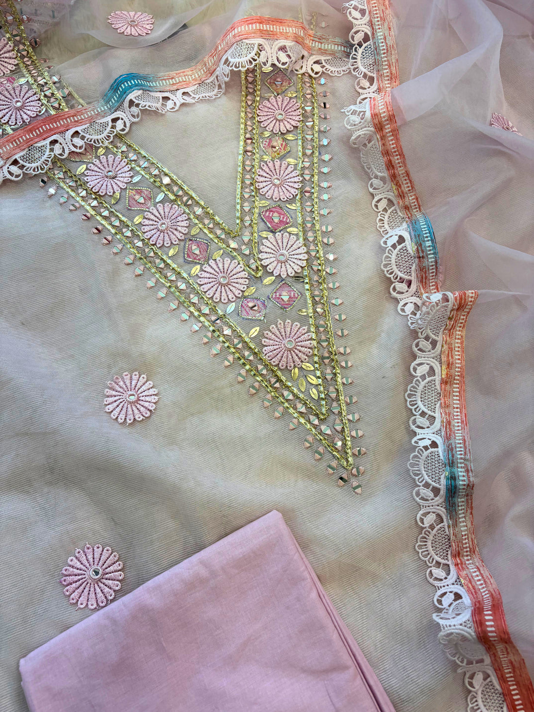 Kota doriya designer unstitched suit - The Zareesh