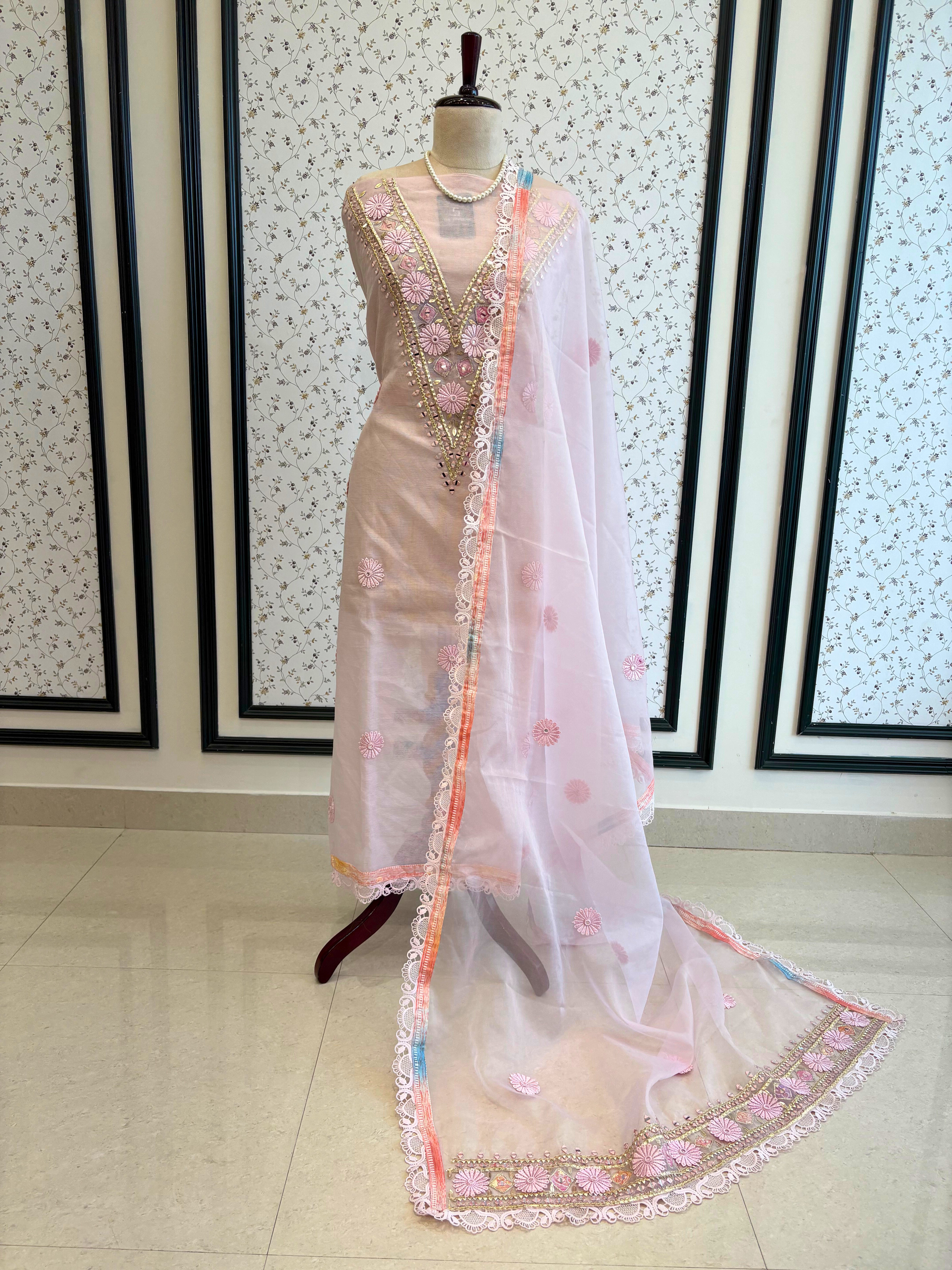 Kota doriya designer unstitched suit - The Zareesh