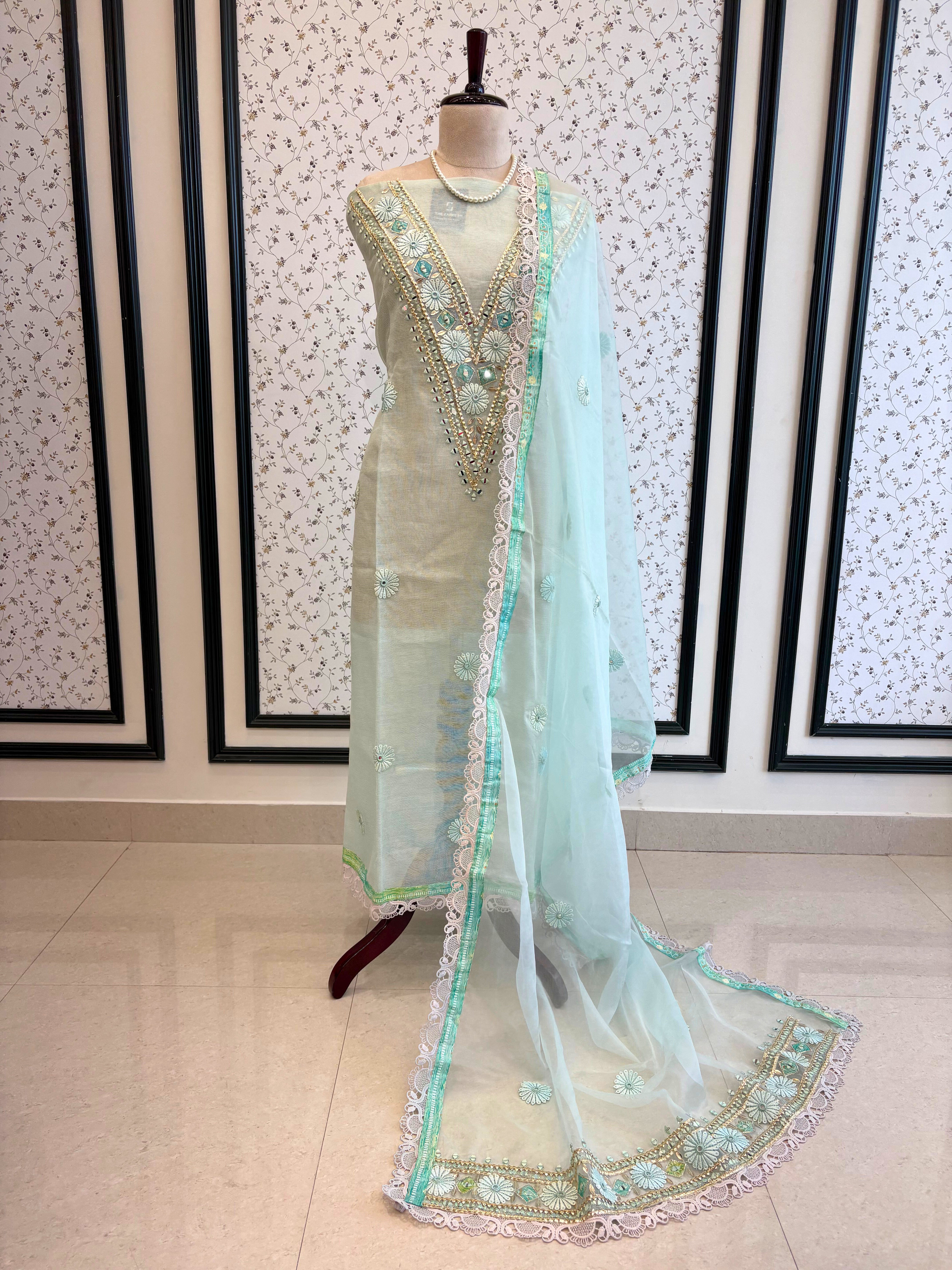 Kota doriya designer unstitched suit - The Zareesh