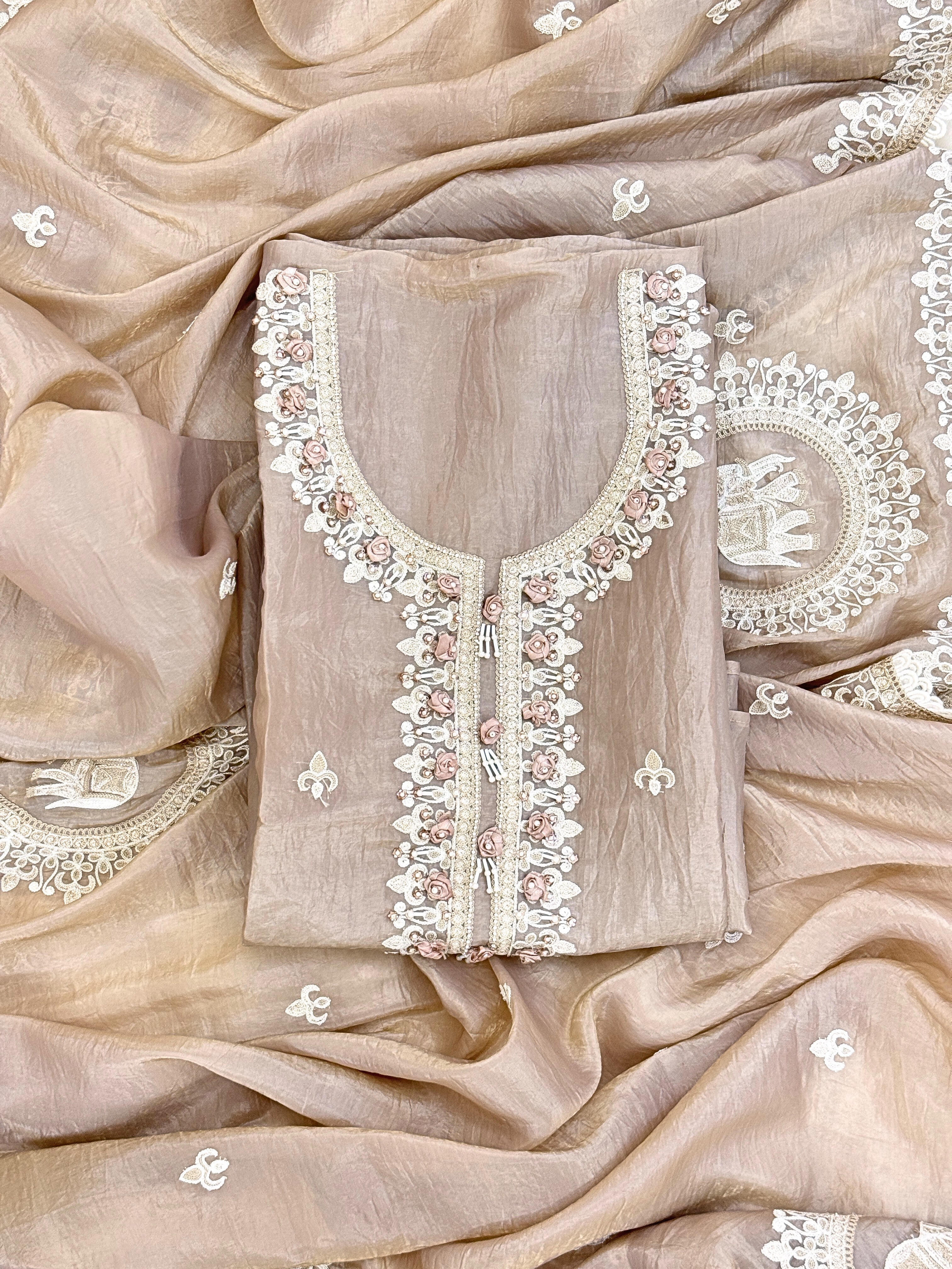 Soft Tissue Unstitched suit with Elephant motifs