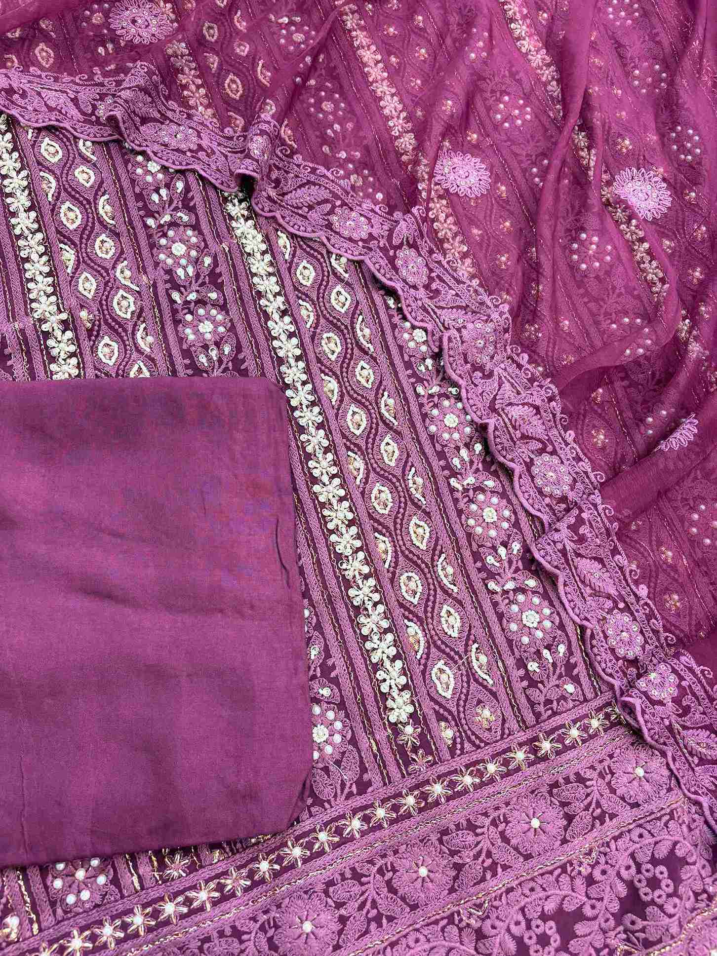 Solid wine purple cotton silk bottom fabric for unstitched suit