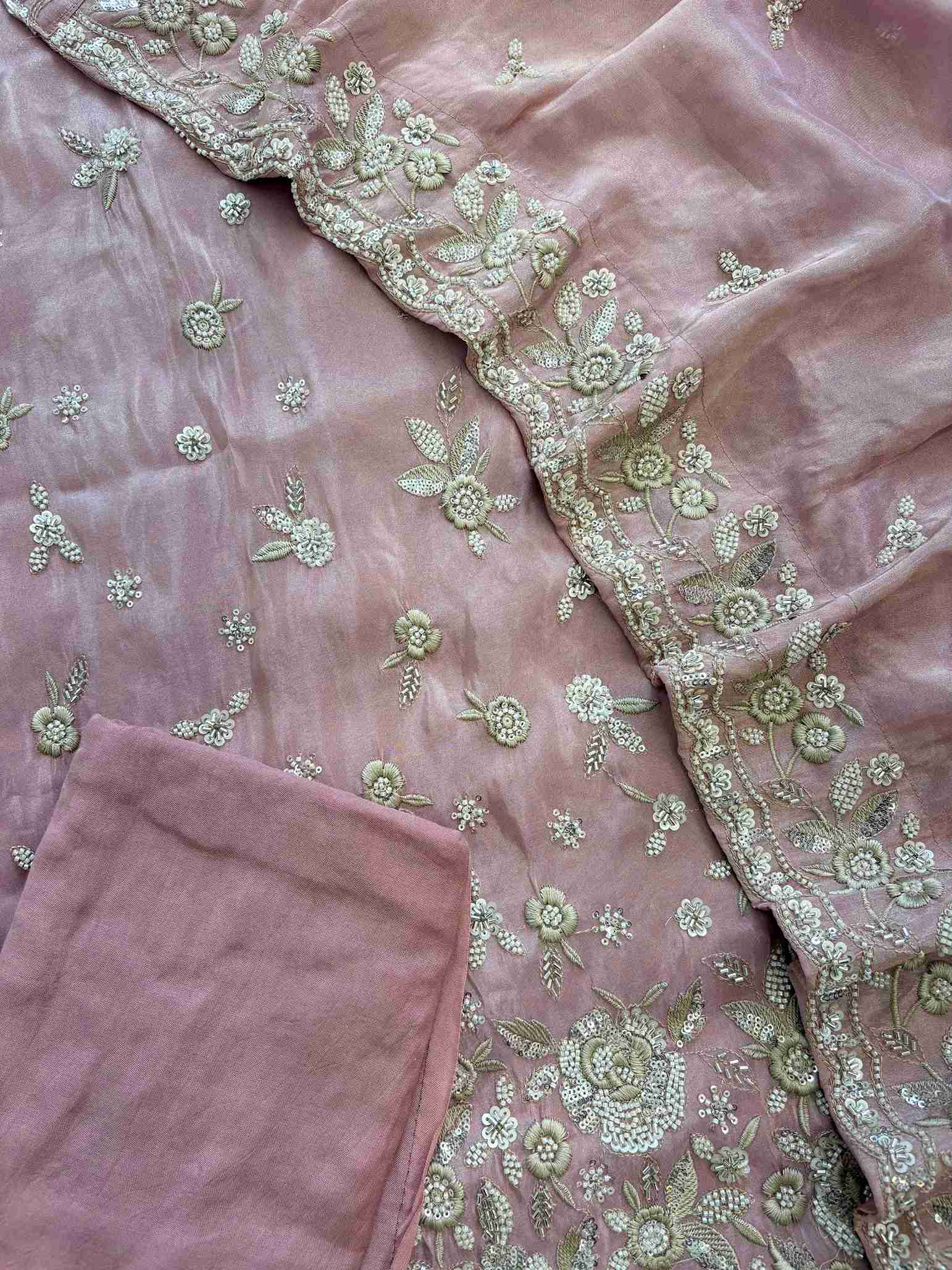 Designer Inspired Pure Soft Tissue Party and Wedding Wear Unstitched Suit