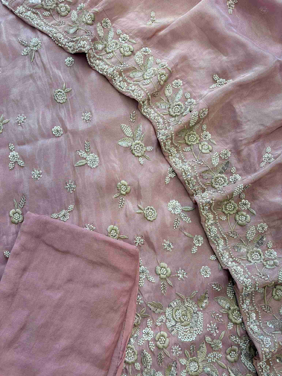 Designer Inspired Pure Soft Tissue Party and Wedding Wear Unstitched Suit