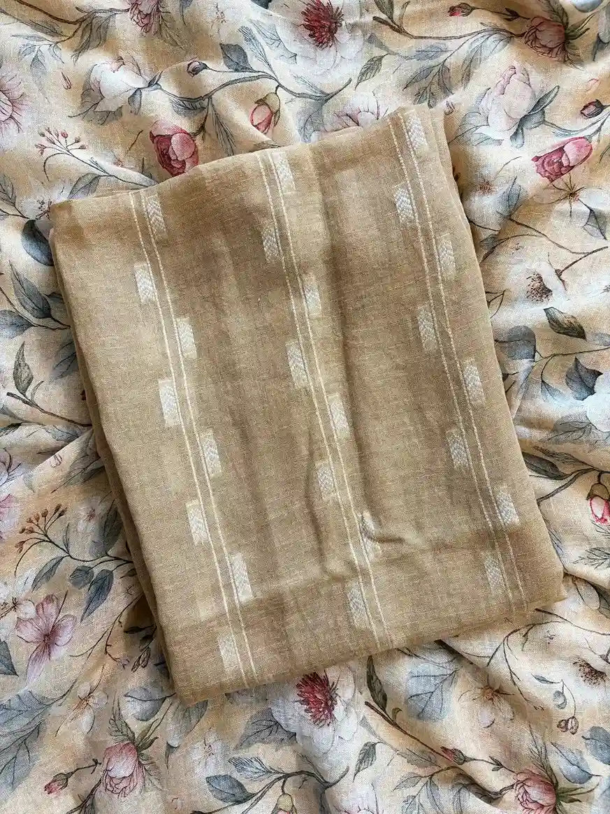 pure linen unstitched suits for casual outings