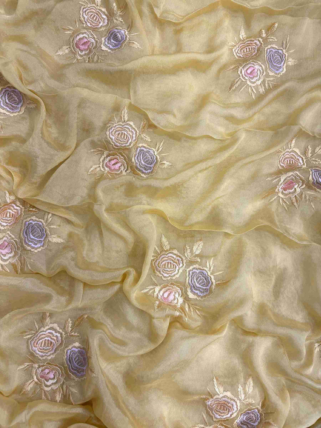 Chinnon dupatta with embroidered booties and elegant cutwork border