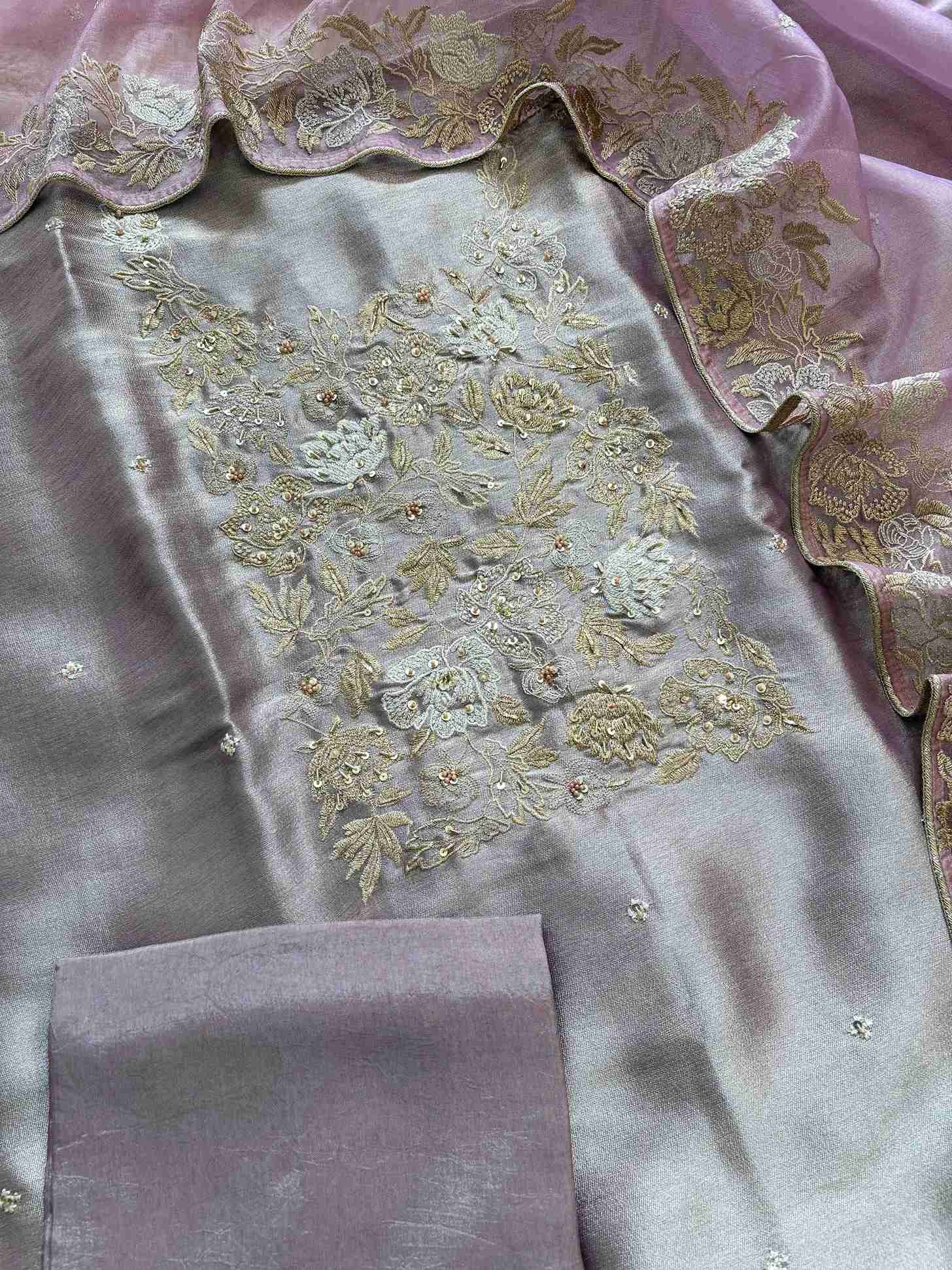 Very Elegant party wear unstitched suit - The Zareesh