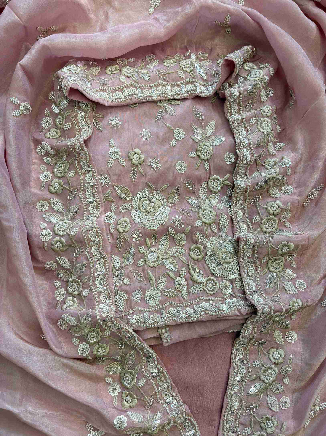 Designer Inspired Pure Soft Tissue Party and Wedding Wear Unstitched Suit