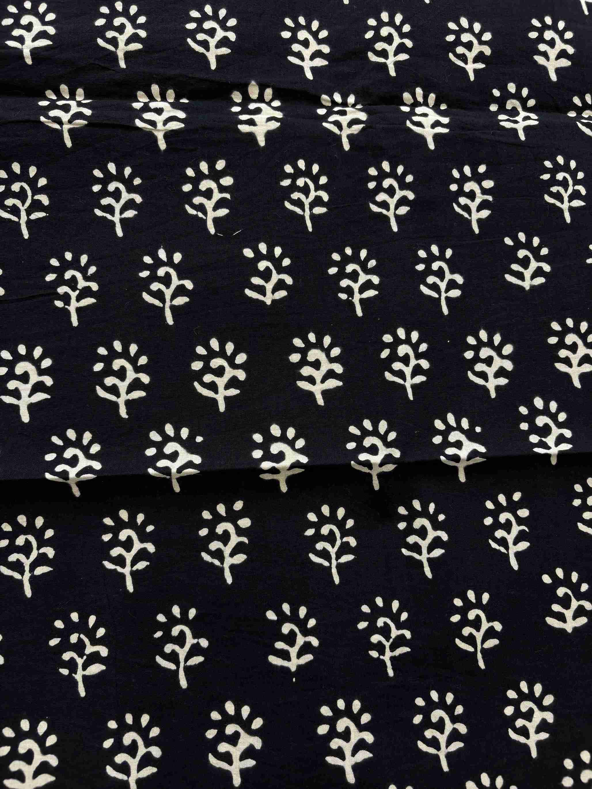 Black Jaipuri handblock printed cotton suit styled for casual ethnic wear