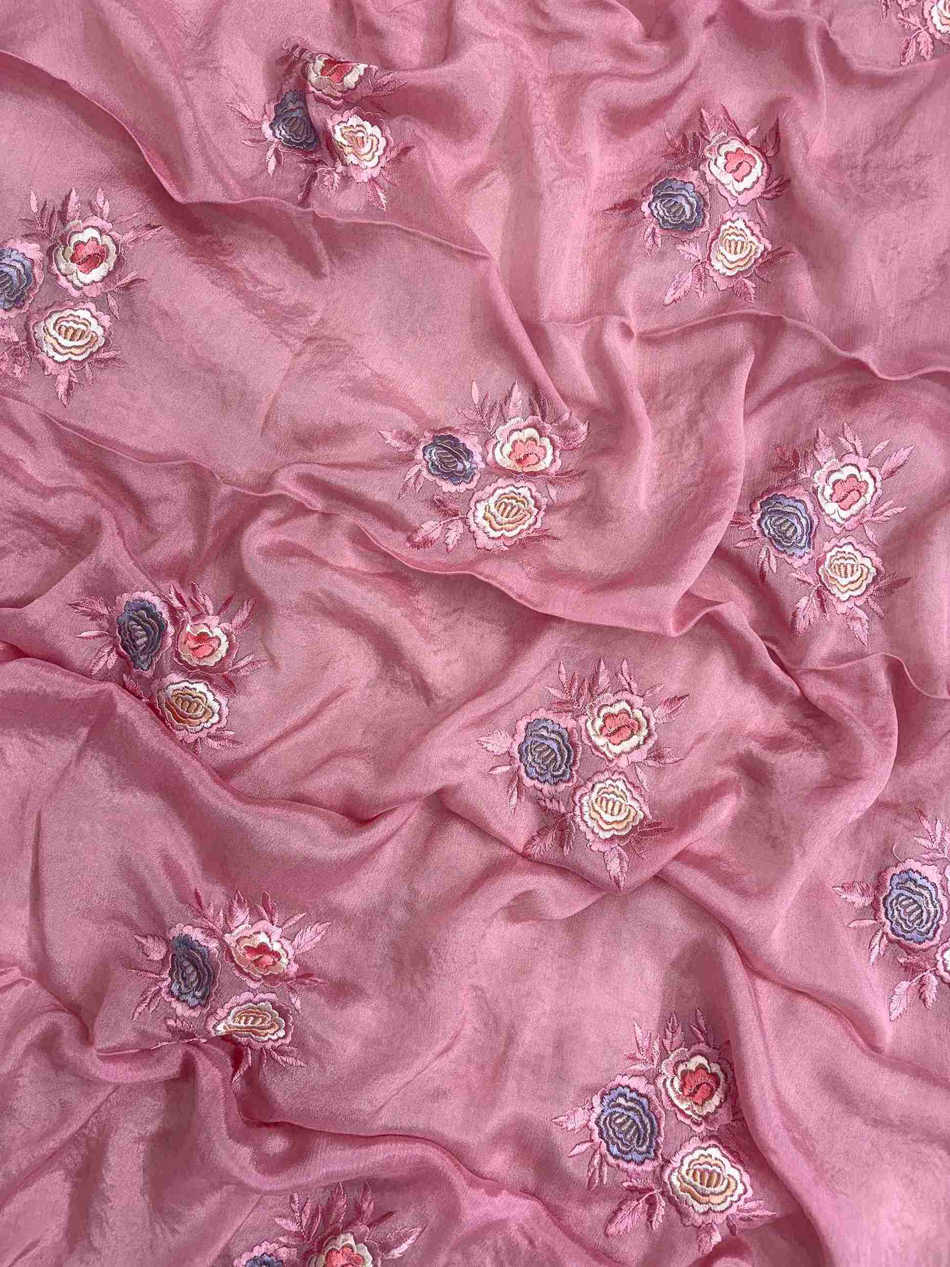 Chinnon dupatta with embroidered booties and elegant cutwork border
