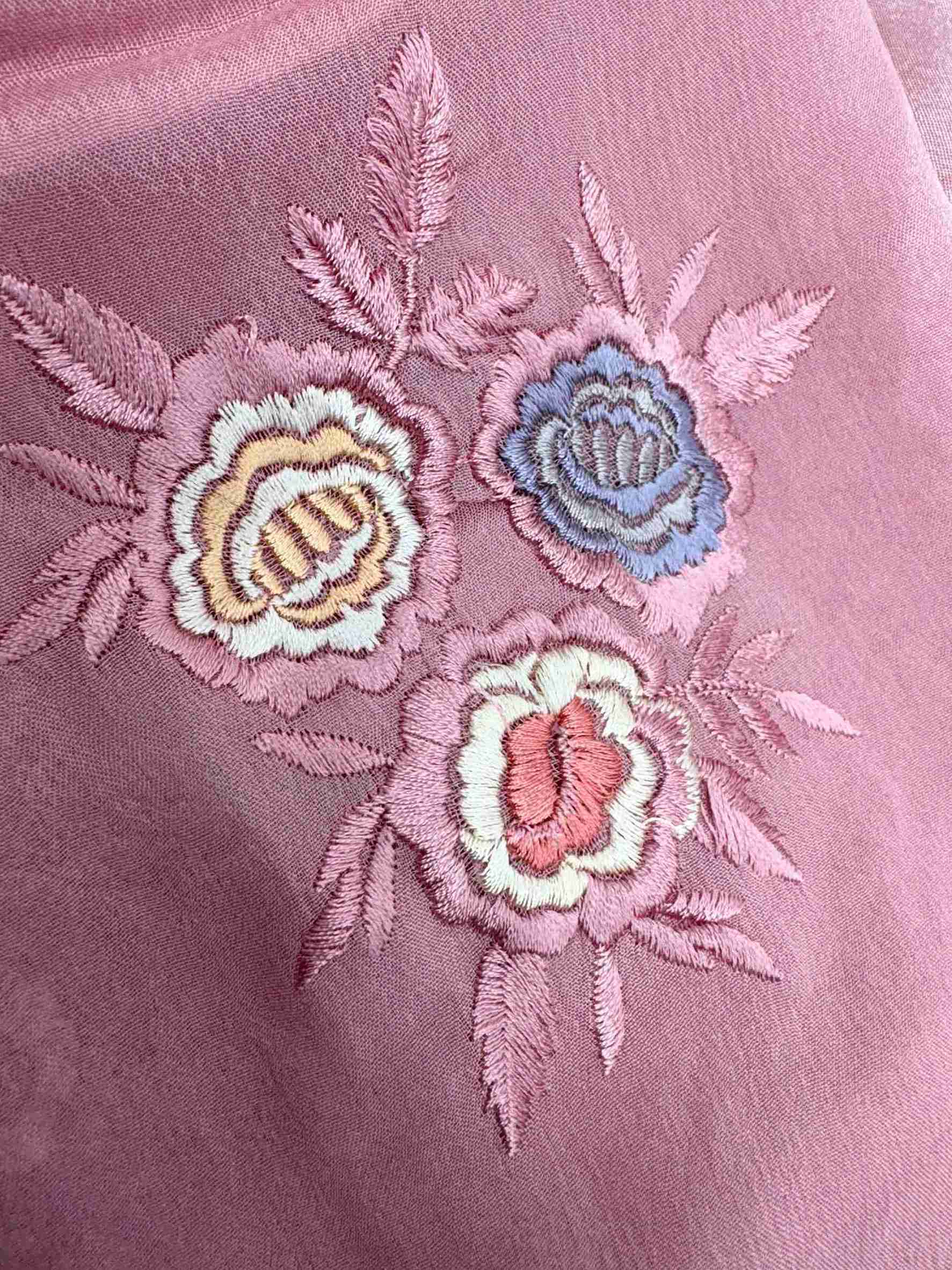 Chinnon dupatta with embroidered booties and elegant cutwork border