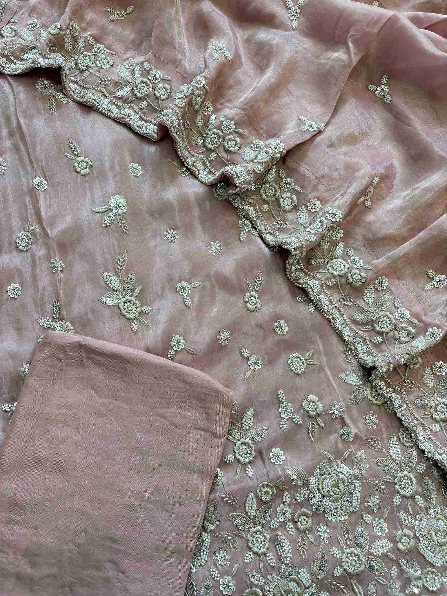 Designer Inspired Pure Soft Tissue Party and Wedding Wear Unstitched Suit