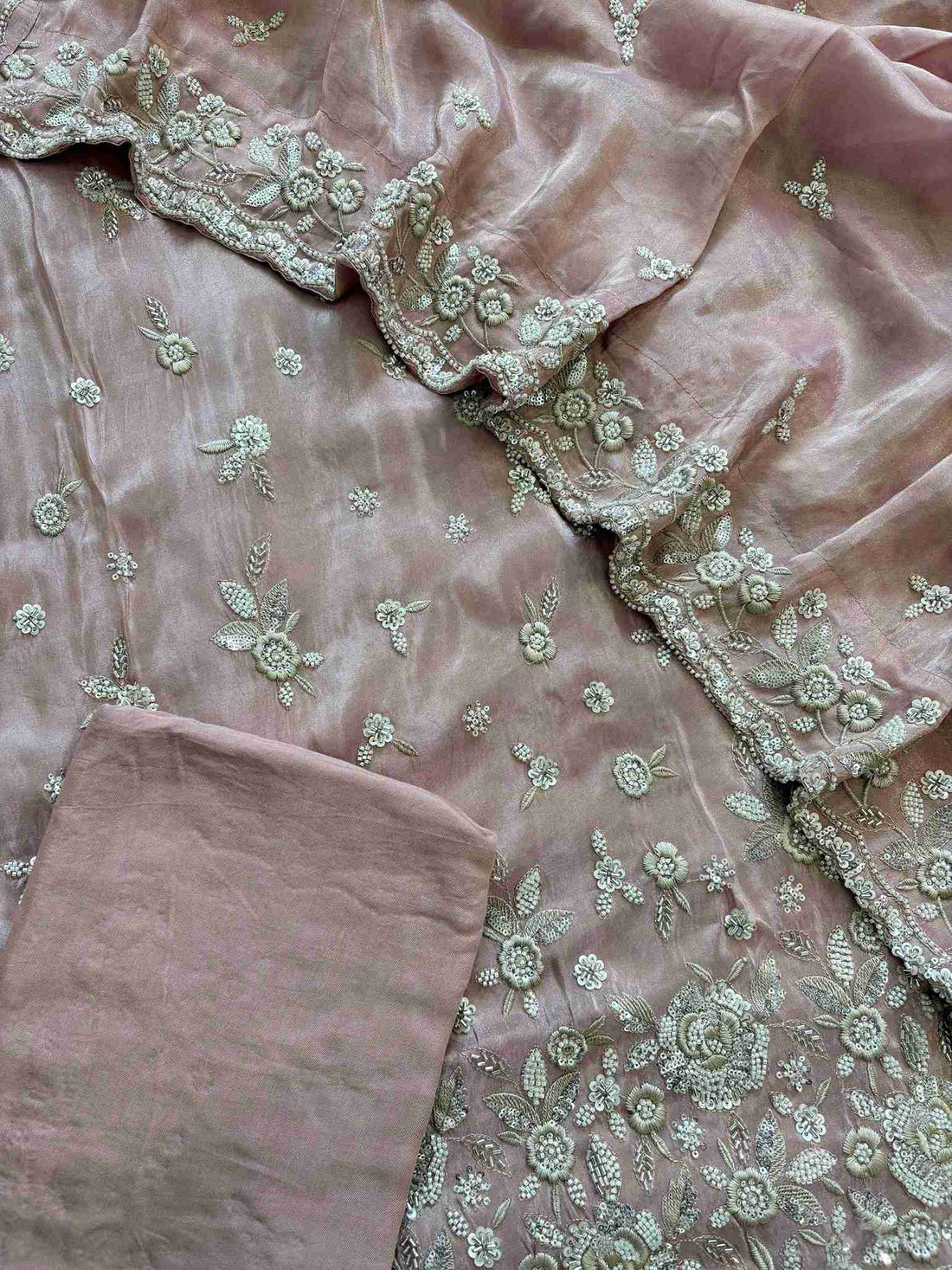 Designer Inspired Pure Soft Tissue Party and Wedding Wear Unstitched Suit