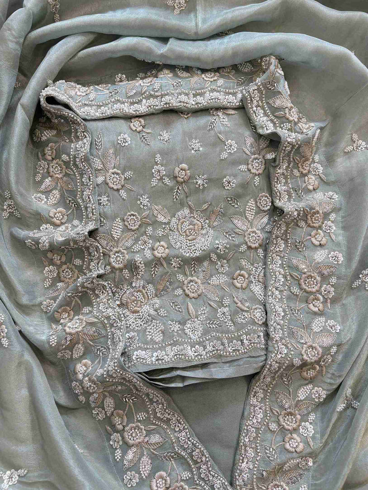 Designer Inspired Pure Soft Tissue Party and Wedding Wear Unstitched Suit