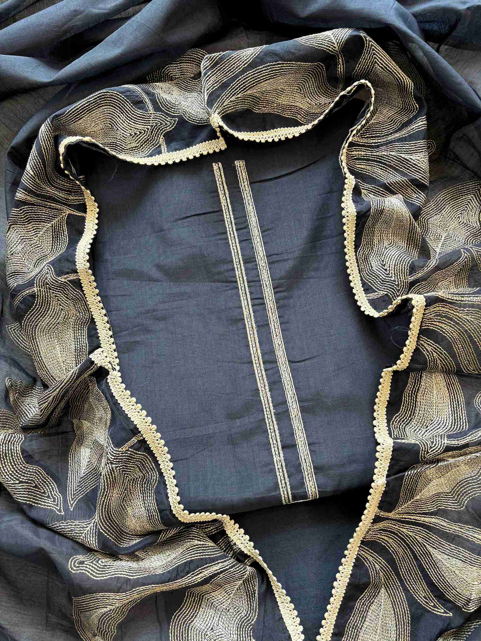 Cotton chanderi unstitched suits