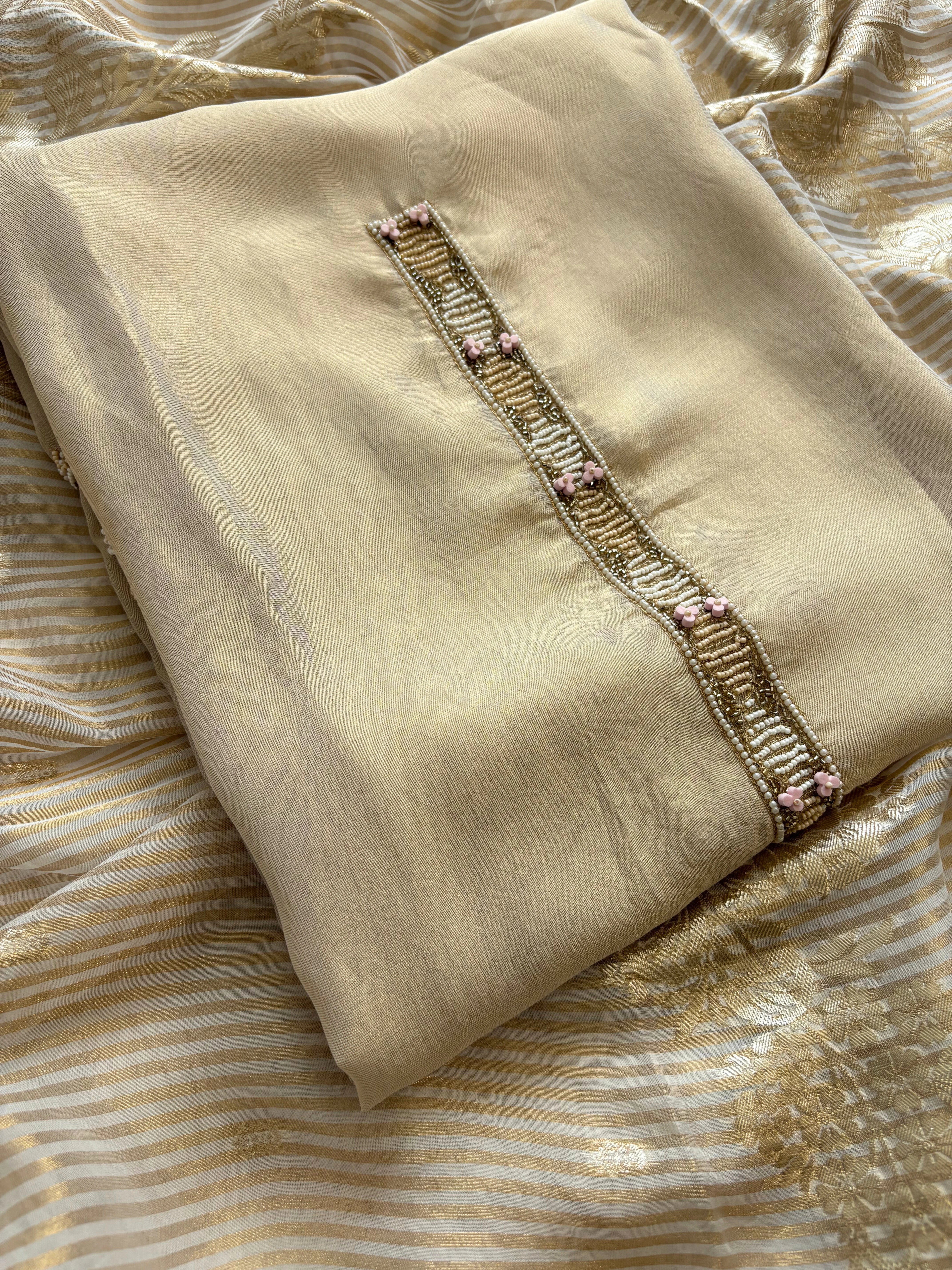 Shimmer Organza Suit with Banarasi Jacquard Dupatta