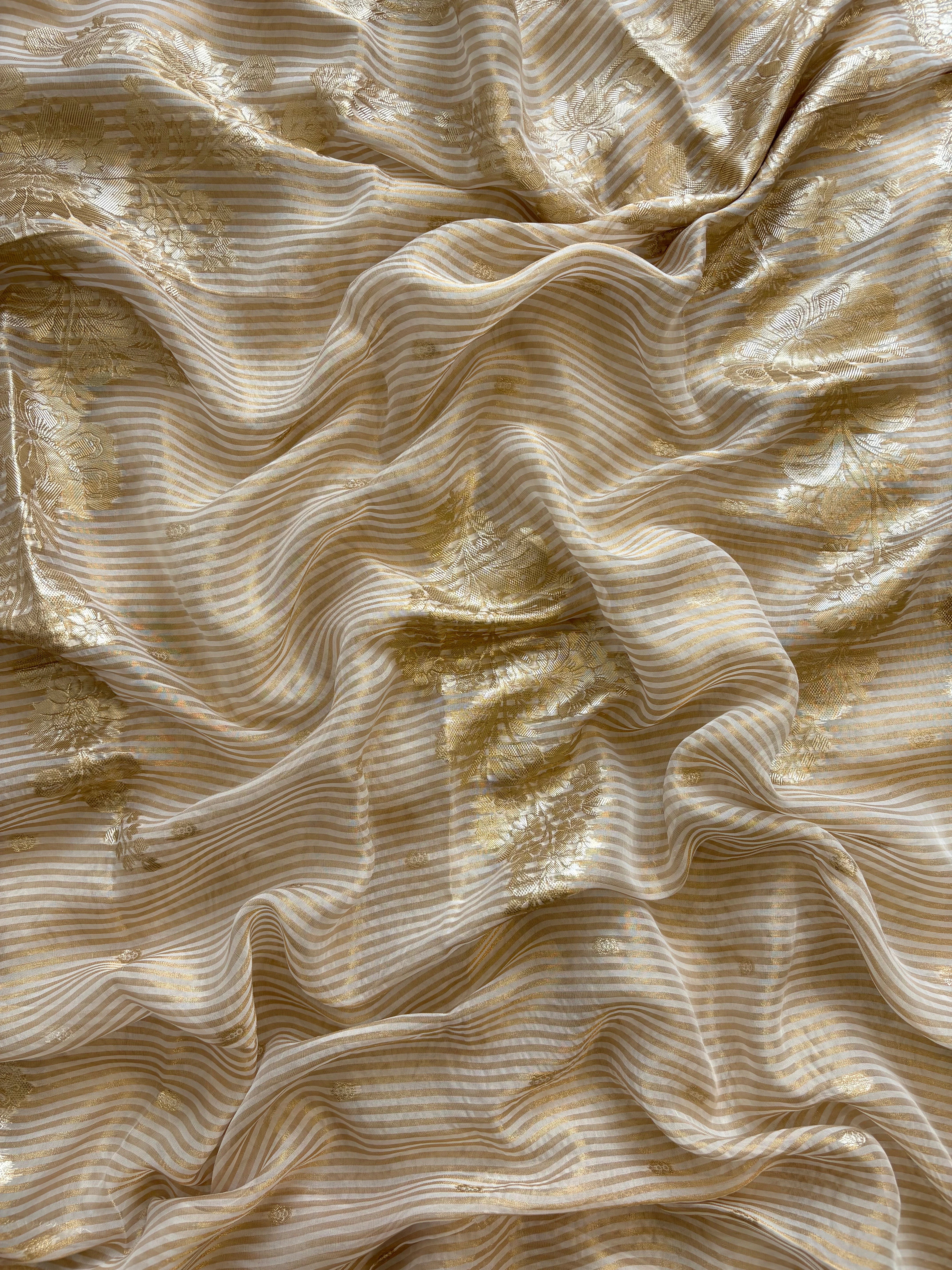 Shimmer Organza Suit with Banarasi Jacquard Dupatta