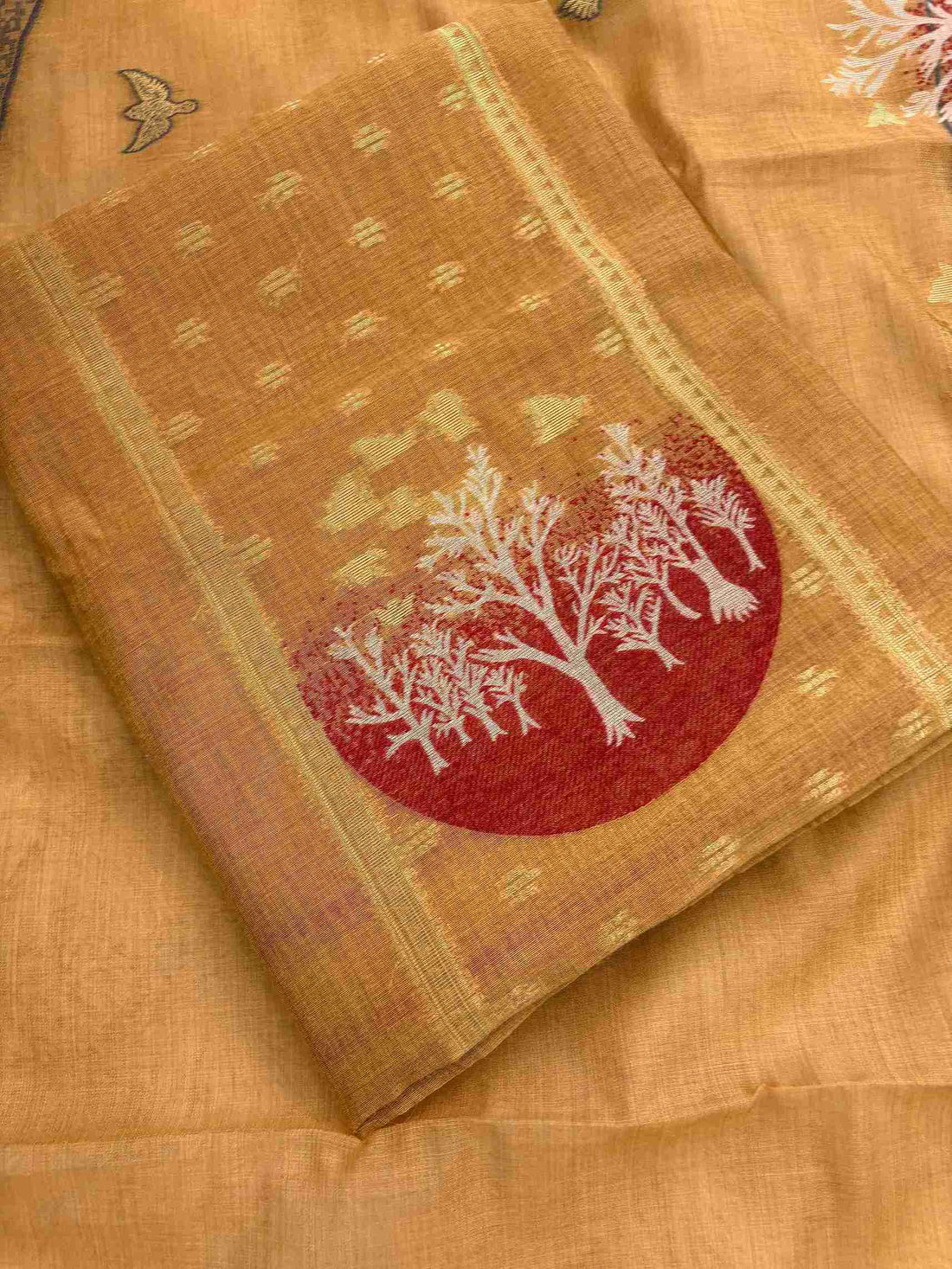 Pure Jaamdani Semi Formal Unstitched Suit - The Zareesh