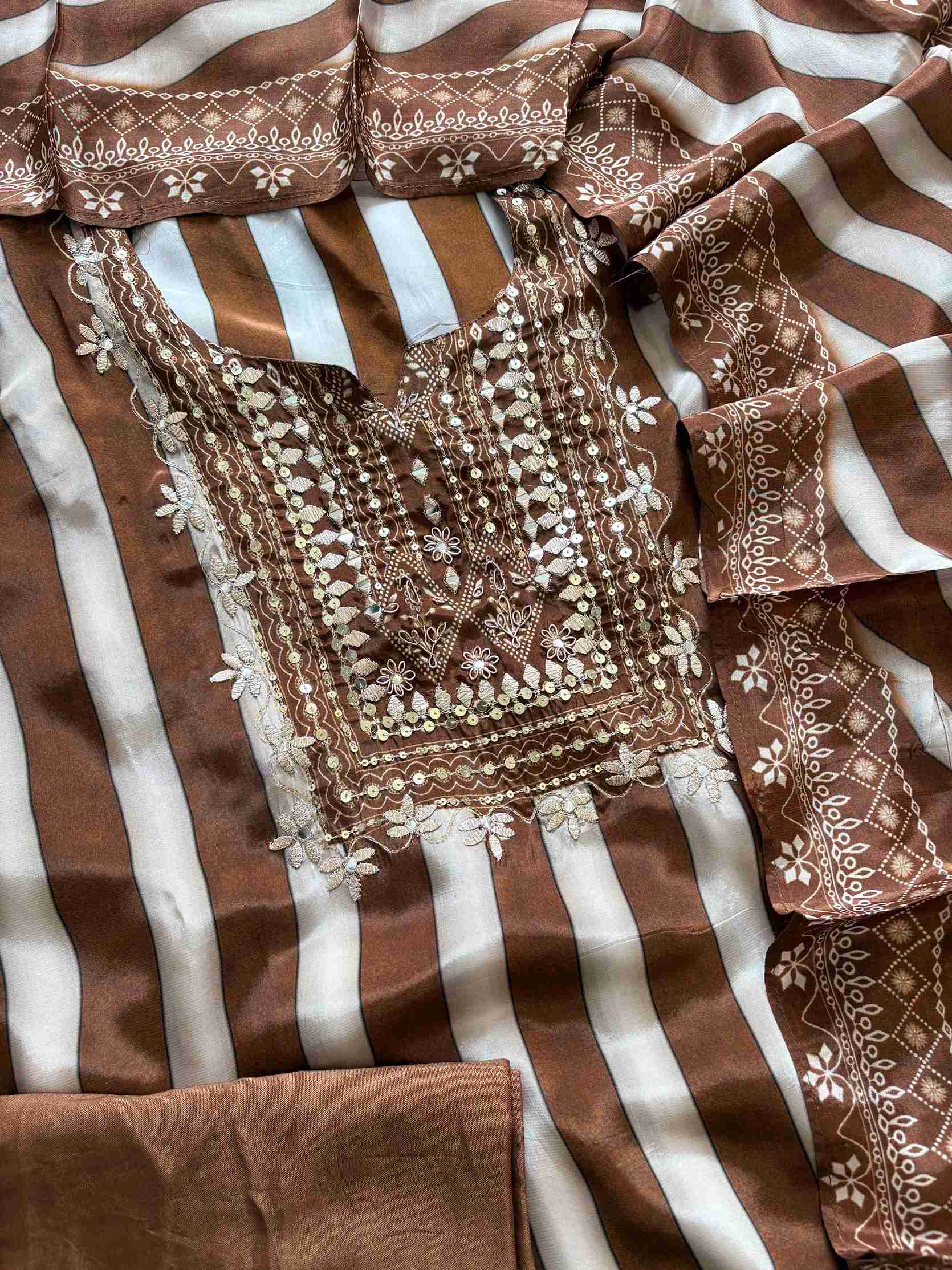 Striped Crepe Unstitched suits - The Zareesh