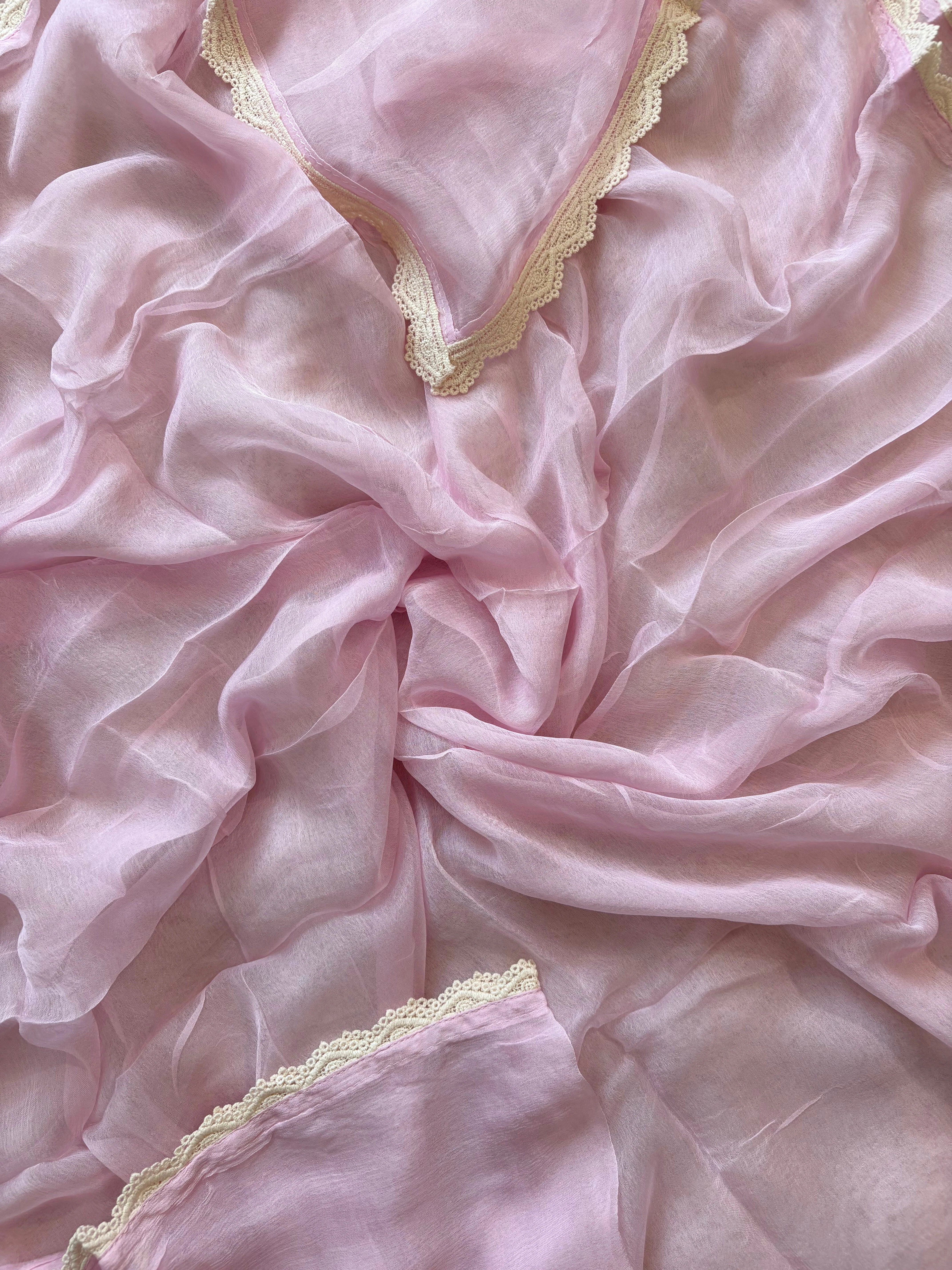 Pastel Pink Schiffli Cotton Suit with Lace Accents & Pearl Embroidery | Summer Festive Lawn Collection