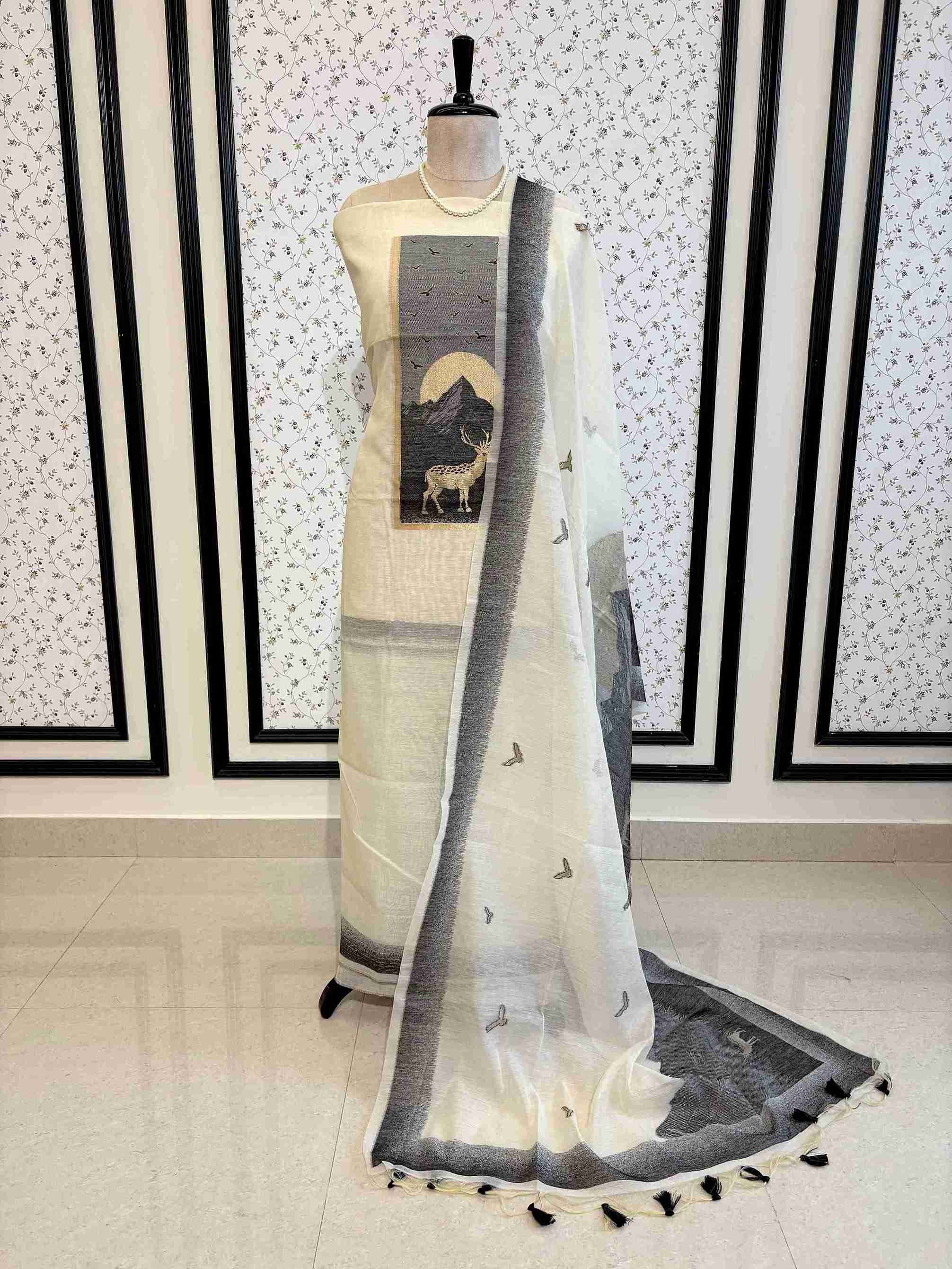 pure linen unstitched suits for ladies for casual ocassions