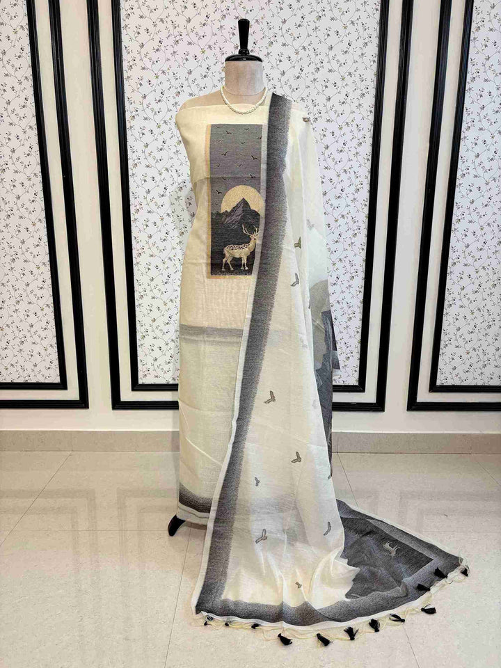 pure linen unstitched suits for ladies for casual ocassions