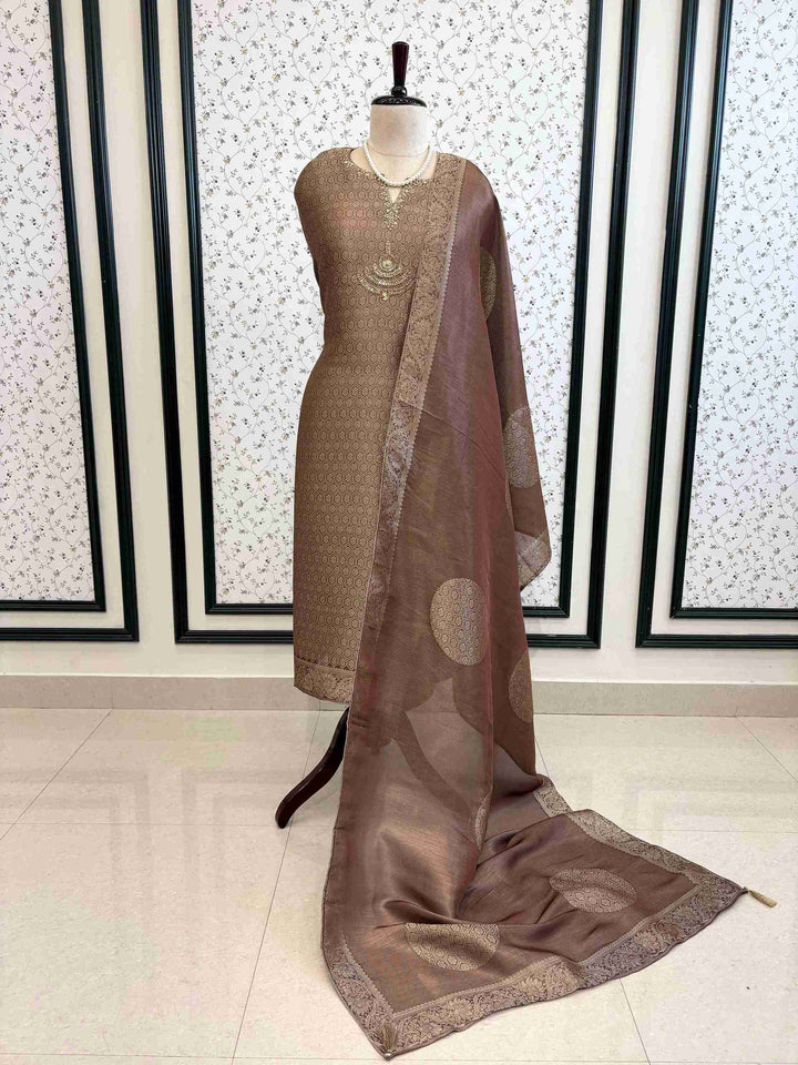 Premium jacquard Party wear unstitched suit - The Zareesh