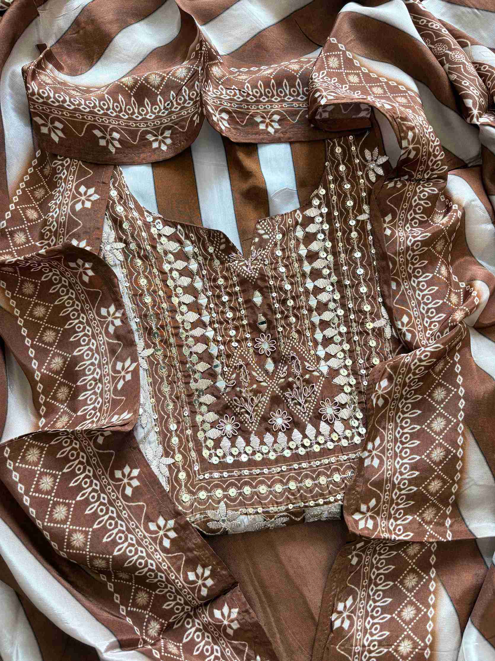 Striped Crepe Unstitched suits - The Zareesh