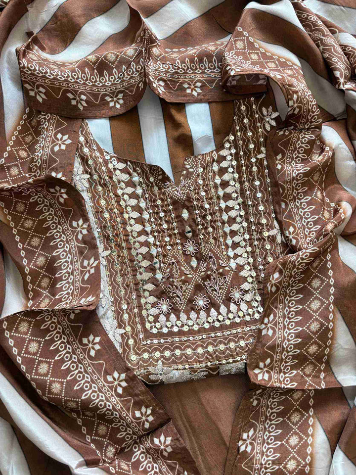 Striped Crepe Unstitched suits - The Zareesh