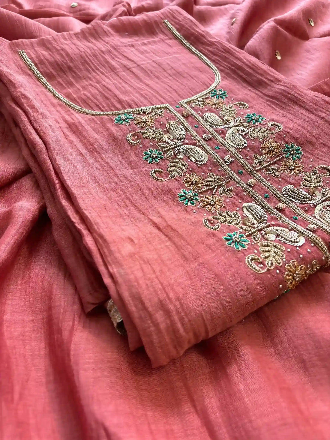 Pure mul cotton unstitched suits in party wear designs