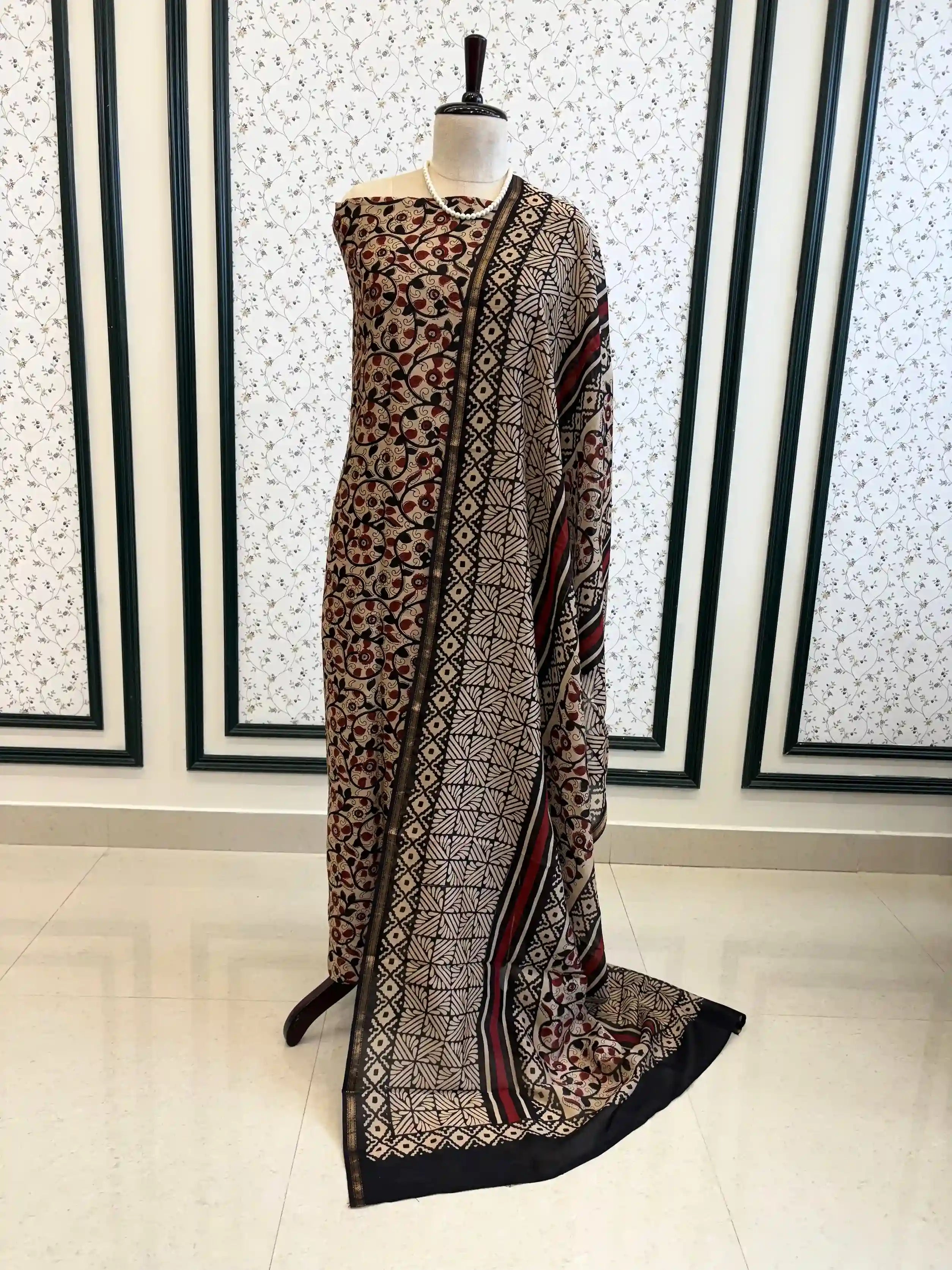 best maheshwari silk unstitched suit for casual wear