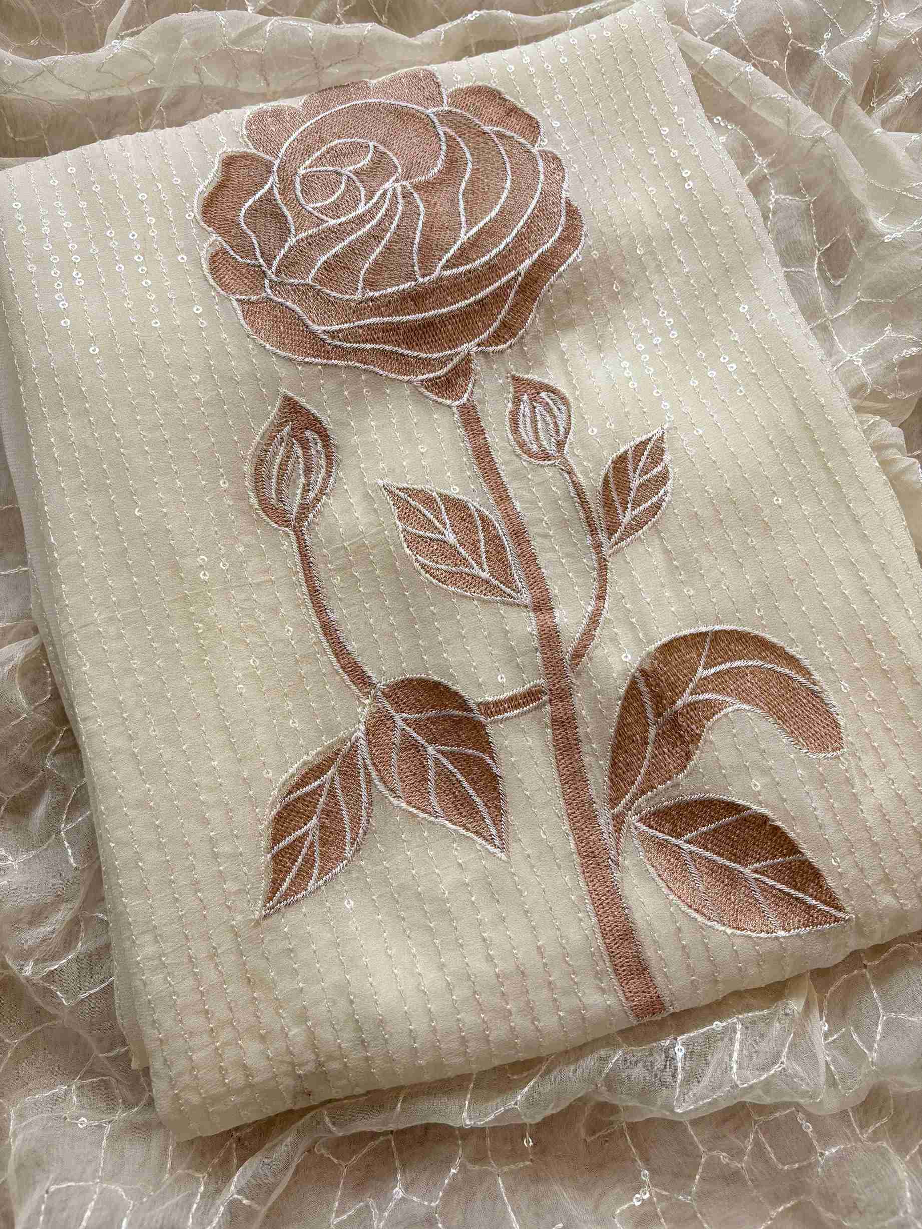 georgette unstitched suit party wear with chiffon dupatta