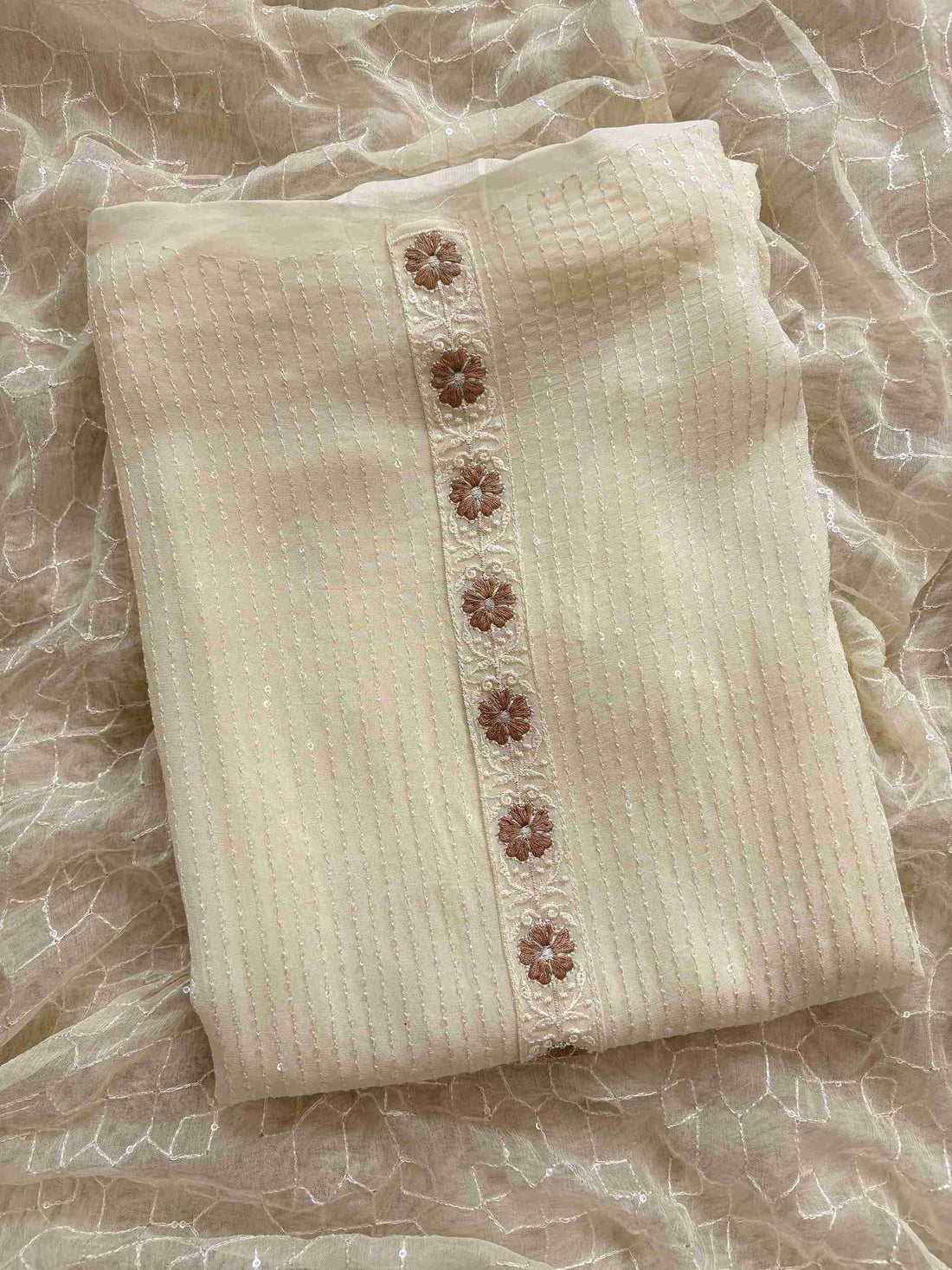 georgette unstitched suit party wear with chiffon dupatta