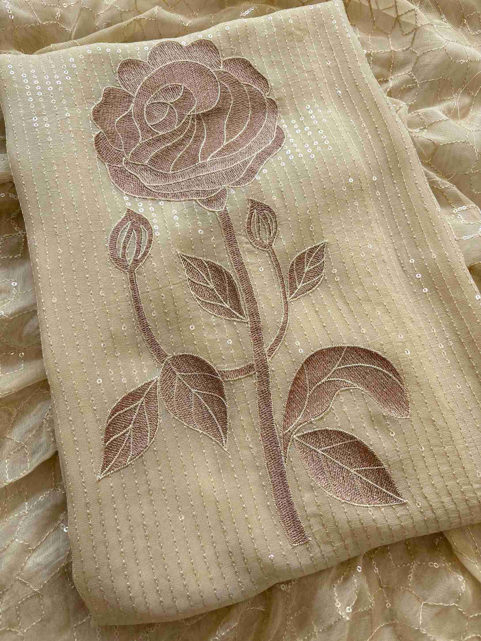 georgette unstitched suit party wear with chiffon dupatta