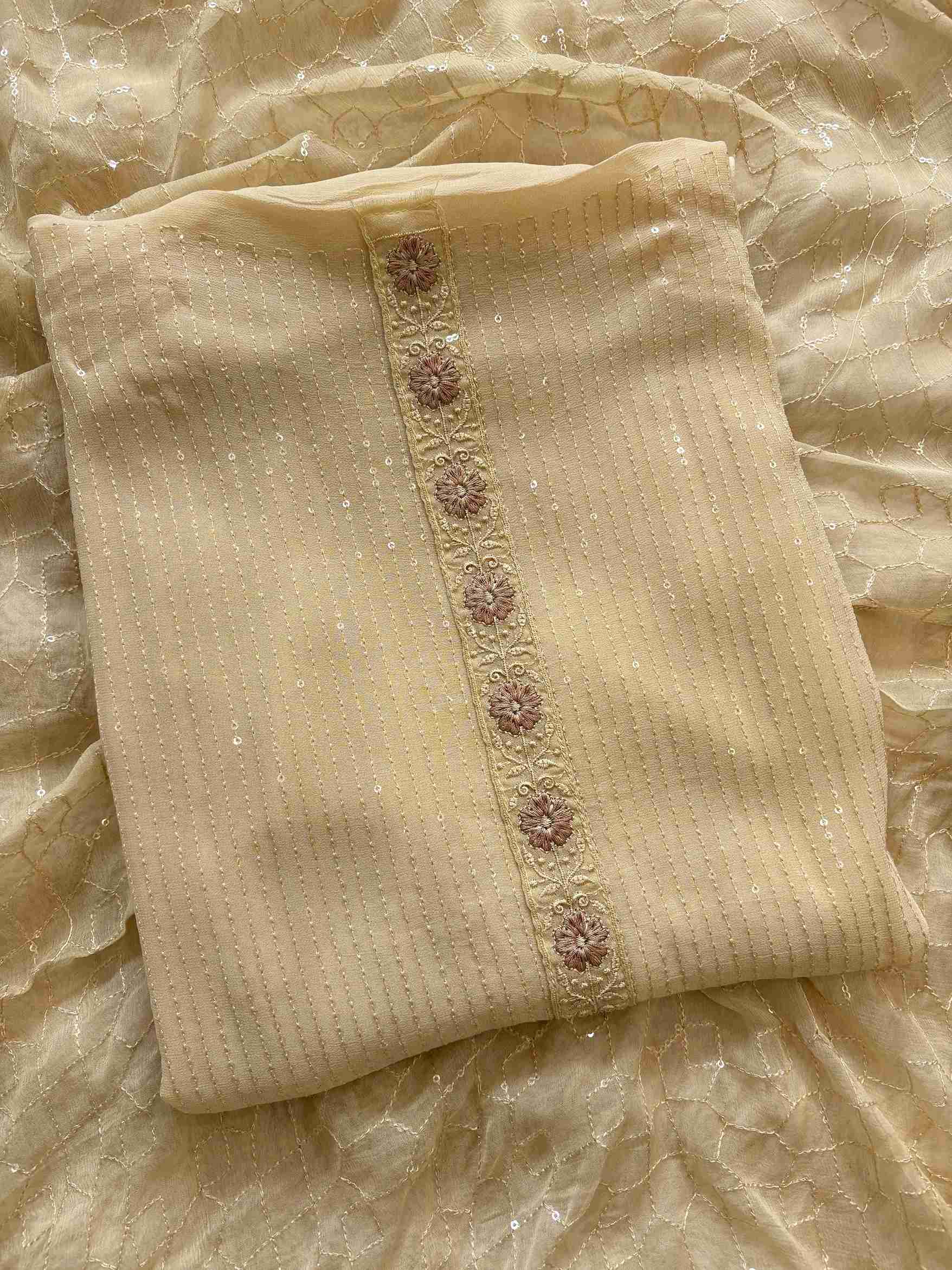 georgette unstitched suit party wear with chiffon dupatta