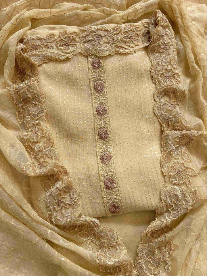 georgette unstitched suit party wear with chiffon dupatta