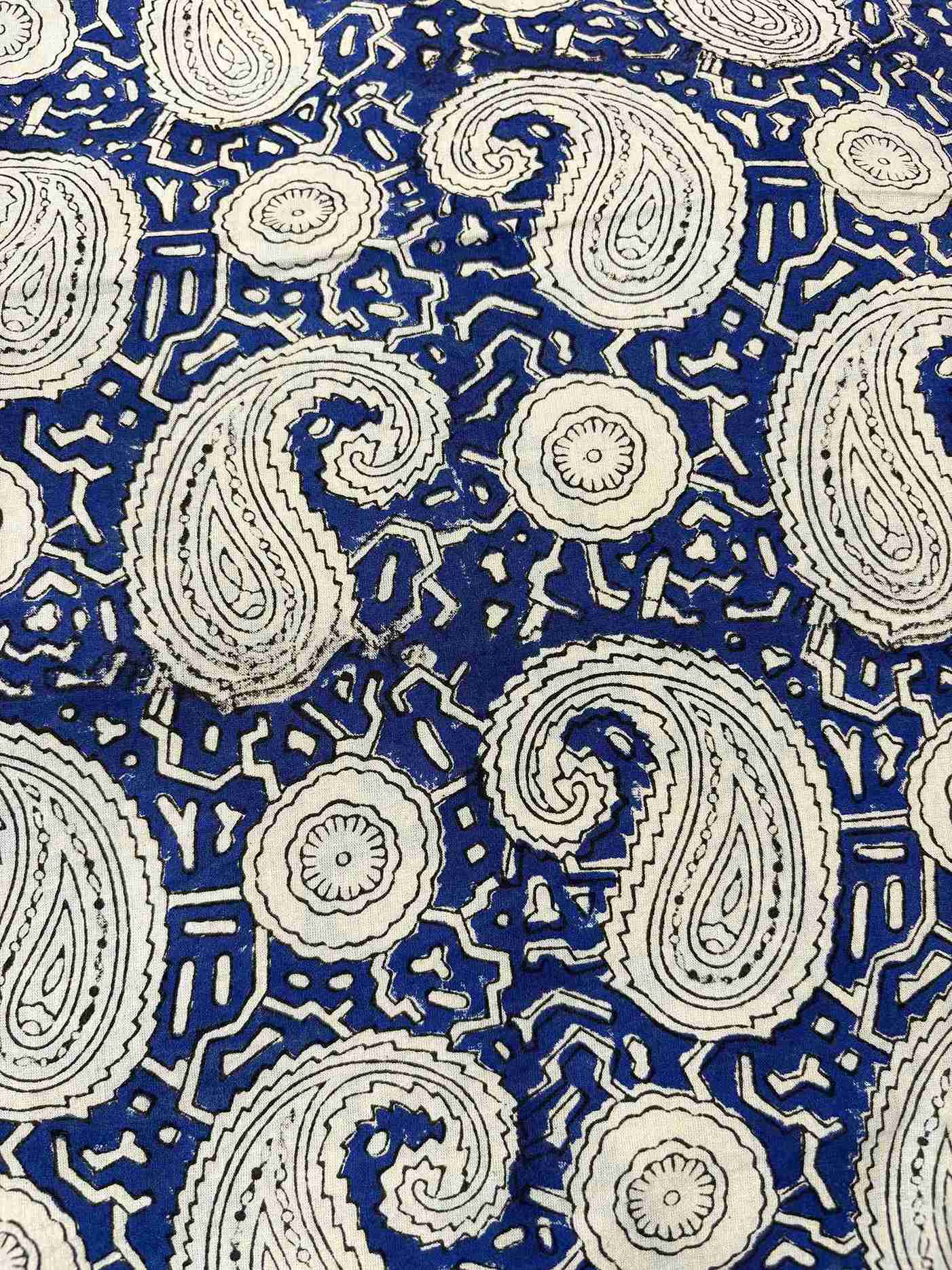 Detailed jaipuri handblock print on breathable cotton fabric