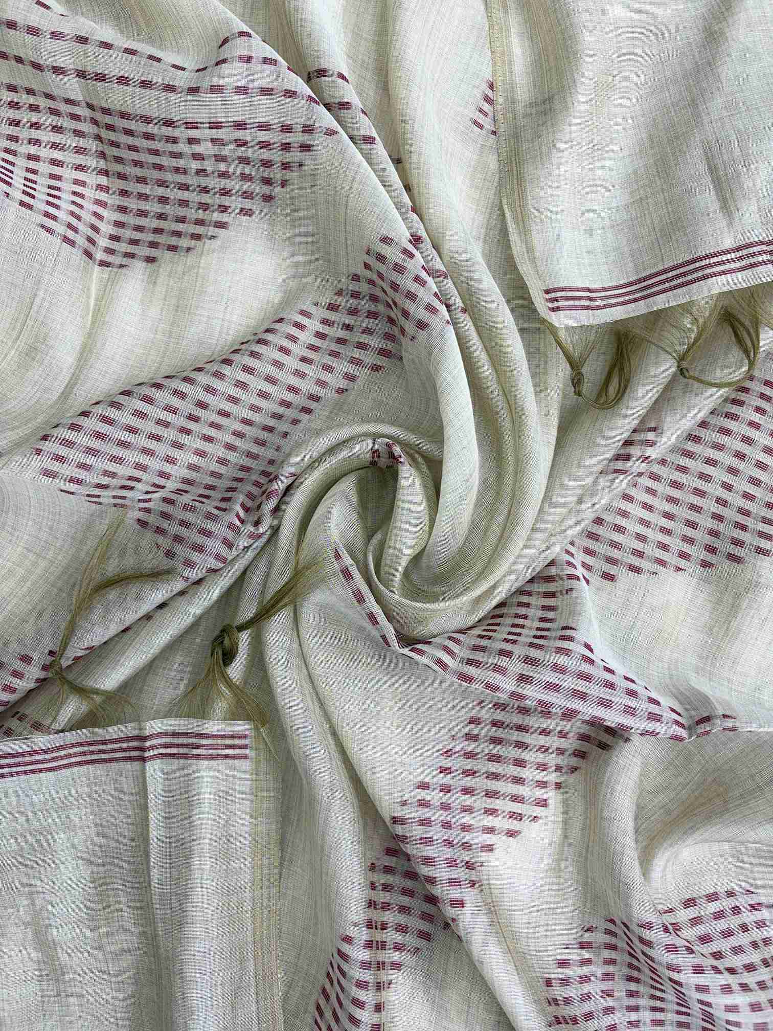 Coordinated maroon viscose dupatta with soft drape