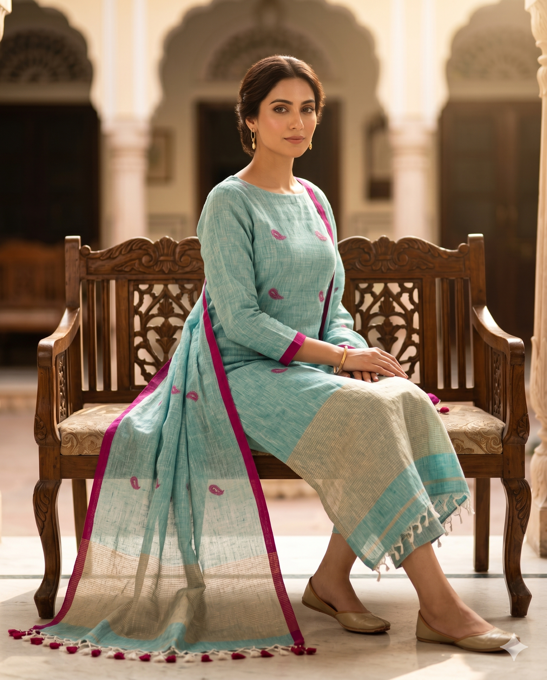model wearing seaform unstitched suit