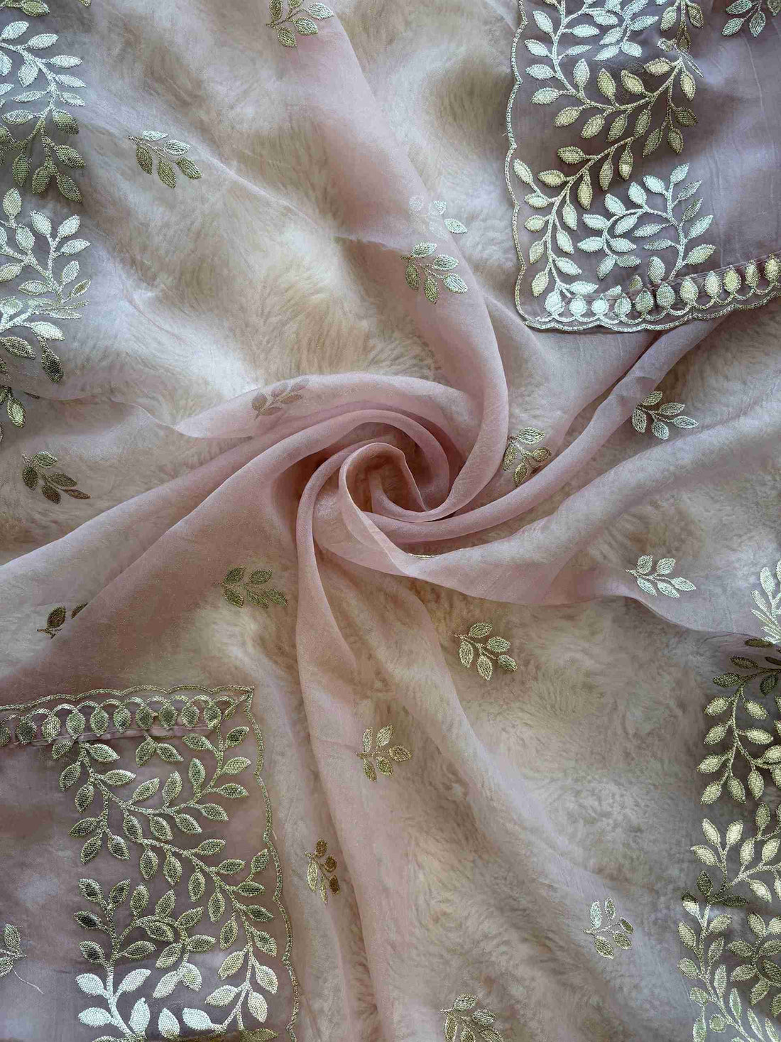 Pink opada silk bottom fabric flatlay