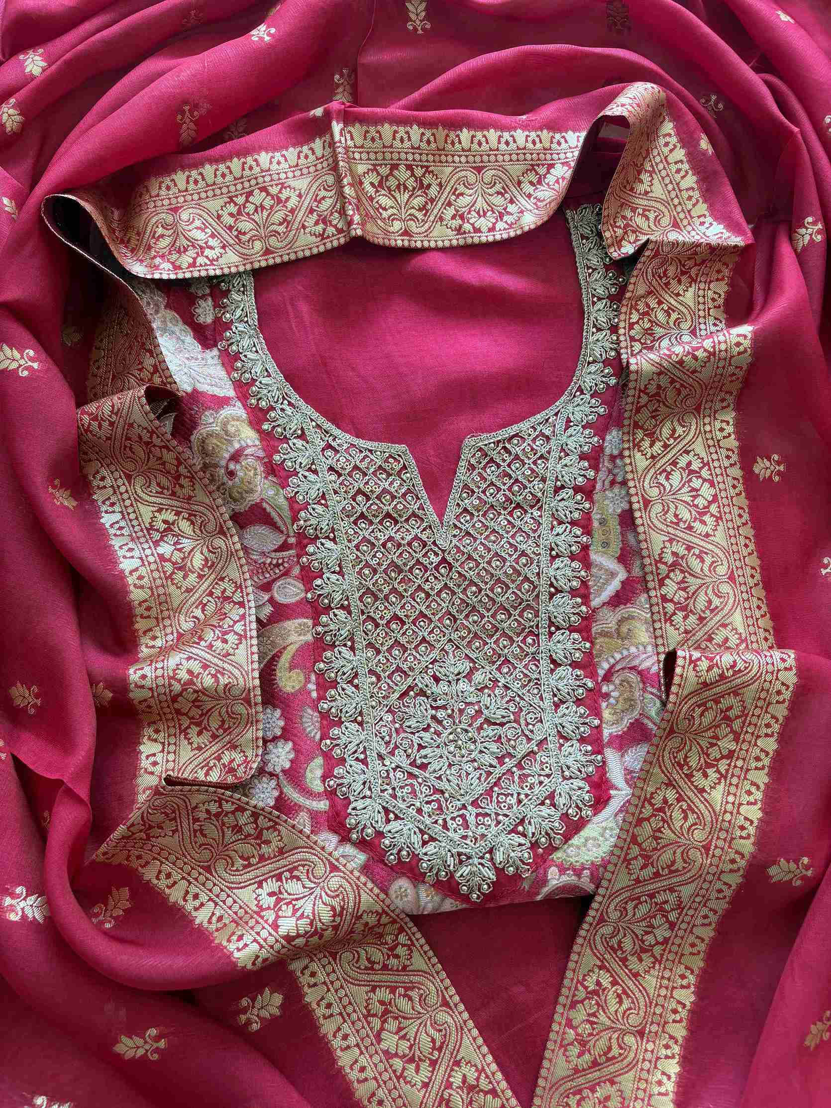 unstitched suit party wear