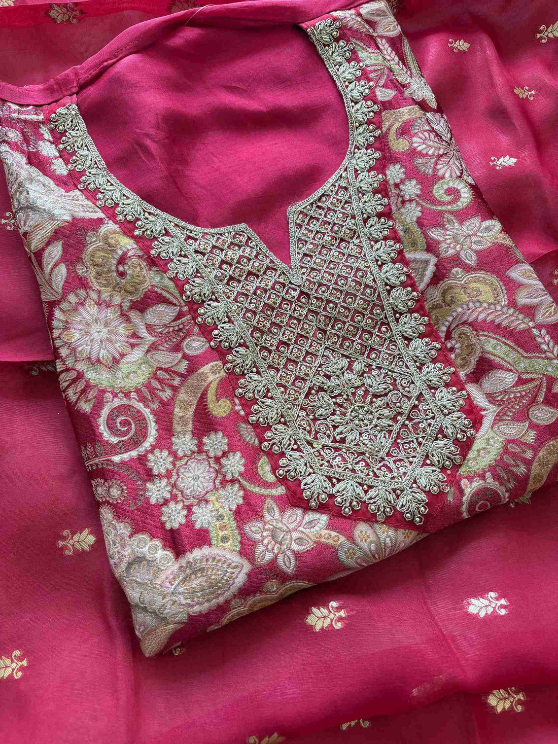 unstitched suit party wear