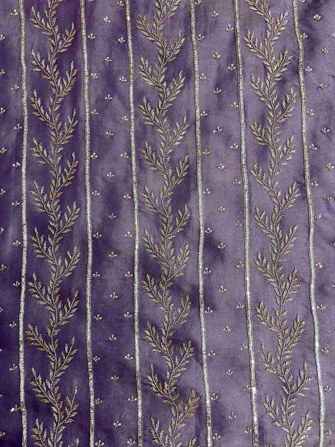 Purple designer party wear unstitched suit with premium heavy embellishment